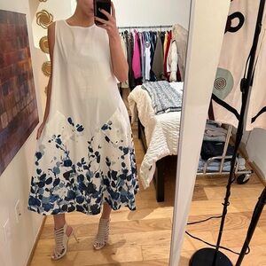 MISSLOOK White and Blue Floral Maxi Dress